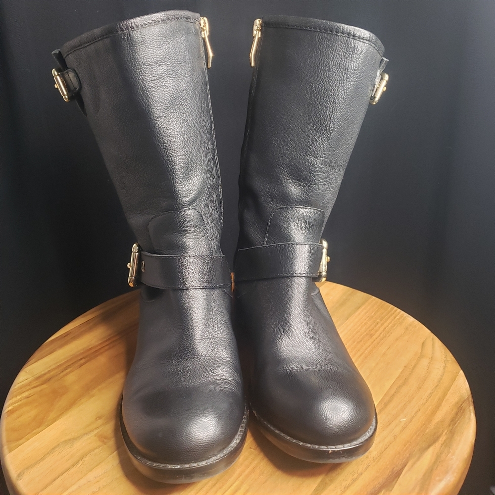 Vince Camuto Engineer/ Biker Boot in Black Leather - Women's 6.5